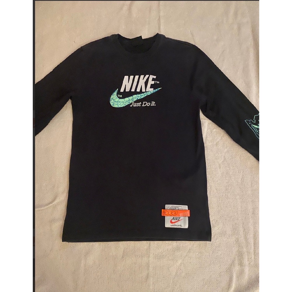 Nike Authentically Distorted Long Sleeve Graphic Tee Black Kids XL